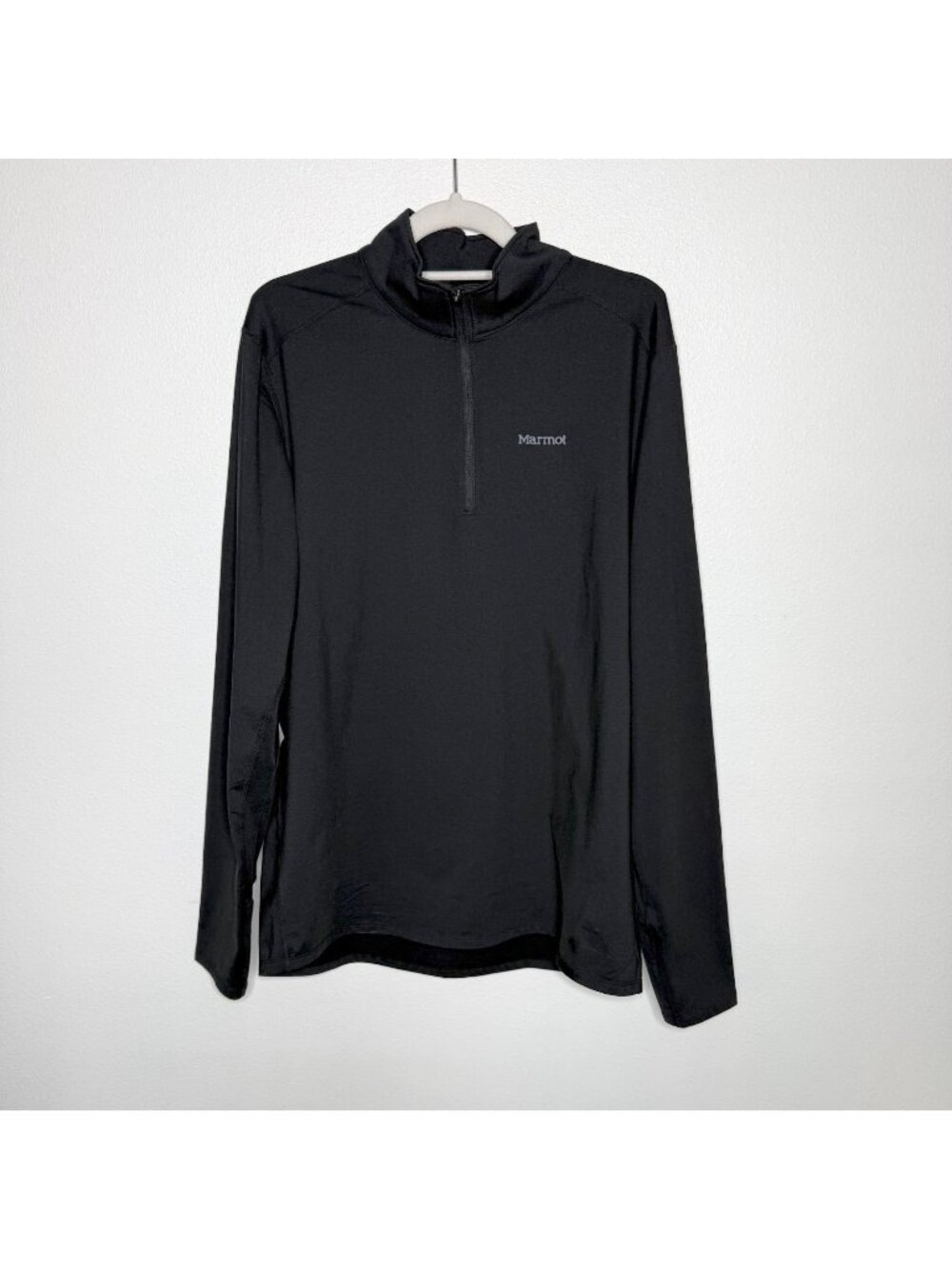 Marmot Mens XL Black 1/4 Zip Pullover Long Sleeve Hiking Athletic Performance To